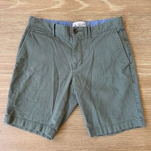 Original Penguin Olive Flat-Front Cotton Chino Shorts